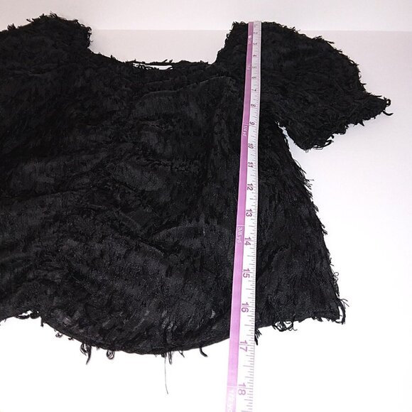 ZARA GIRL'S BLACK RUCHED TOP WITH FRINGES | SIZE 9 - Picture 7 of 9